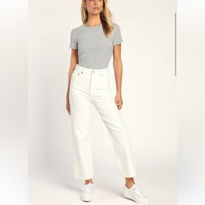 Levi’s ribcage white ankle straight denim